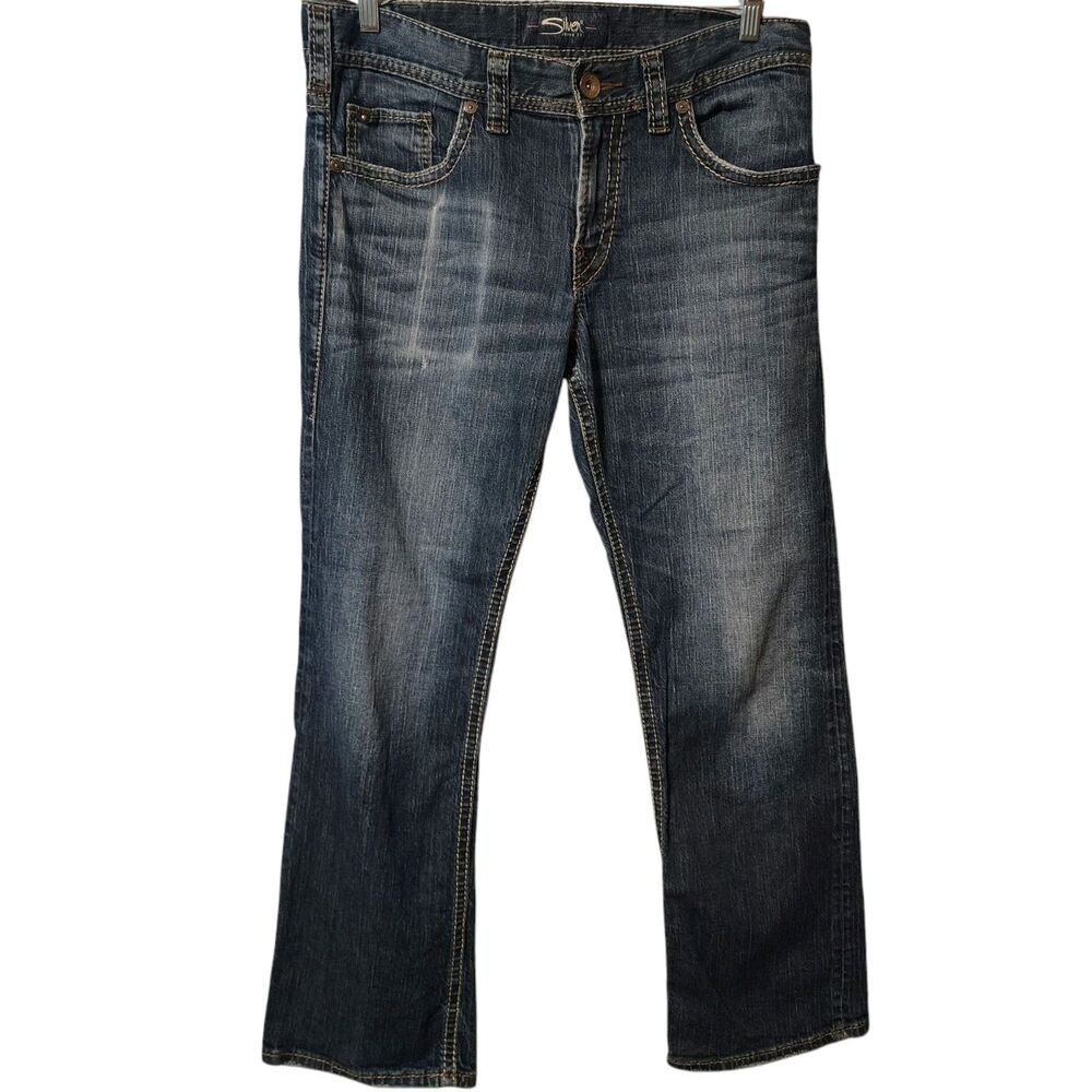 Silver Jeans Co. Men' 32x32 Light Blue ZAC Denim Straight Leg Cotton